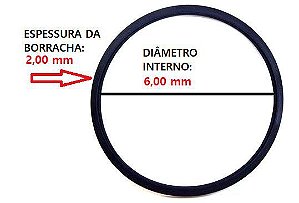 Anel Oring Milimétrico - 6,00mm x 2,00mm - Universal