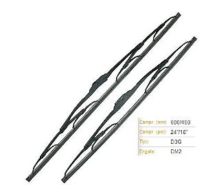Par Palheta Dianteira 24"/18" - Santa Fe 2.7 24v - 3.5 24v 2006 a 2013 - Lado Motorista / Passageiro - Conexão G