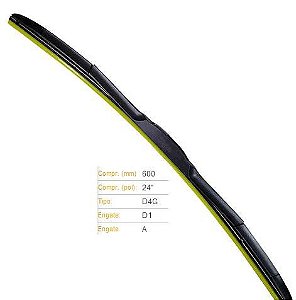 Palheta Dianteira 24" - Hibrida - Hilux RAV4 2.0/2.5 16v após 2013... - Lado Motorista Gancho