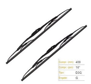 Par Palheta  Dianteira 16"/16" - Hilux 2.4/2.8/3.0 8v - 2.7 16v 1989 a 2004 - Lado Motorista / Passageiro