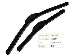 Par Palheta Dianteira 22"/15" - Hilux SW4 2.8 16v após 2015... - Lado Motorista e Passageiro - Fixação por Gancho / Só Par Palheta Limpador Plástico