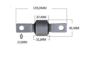 Bucha Suspensão Braço Traseiro - Lado Chassis - Auxiliar - Civic 1.7 16v 2003 a 2005 - 45mm