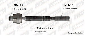 Barra Axial Direção - Fiesta New 1.6 16v 2011 a 2019 - (14 x 1,5 mm -14 x 1,5 mm -298 mm )