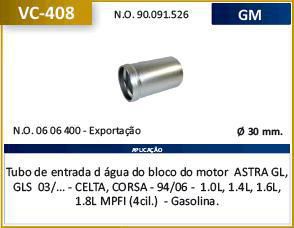 Tubo Dagua Refrigeração Motor ao Bloco - Cobalt 1.4/1.8 8v 2014 a 2016