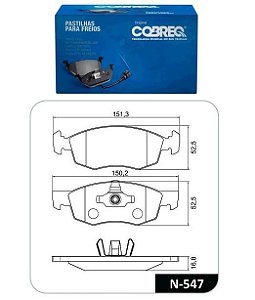 Jogo Pastilha Freio Dianteiro - Grand Siena 1.4 8v - 1.6 16v 2012 a 2016