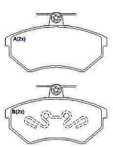 Jogo Pastilha Freio Dianteiro - Polo Classic 1.8 8v 1996 a 2003 - Ventilado