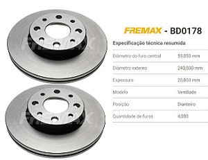 Par Disco Freio Dianteiro - Siena 1.8 8v 2003 a 2010