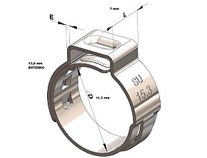 Abraçadeira Radial Injeção - 11,3 x 13,8mm