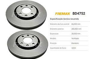 Par Disco Freio Dianteiro - Ventilado Berlingo 1.6 16v após 2018...