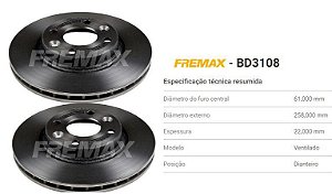 Par Disco Freio Dianteiro - Logan 1.0 16v - 1.6 8v após 2014...