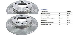 Par Disco Freio Traseiro - Polo TSi 1.0 12v após 2018...