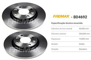 Par Disco Freio Dianteiro - Sólido 307 / 307 SW 2.0 16v 2003 a 2008