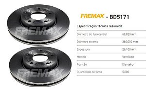 Par Disco Freio Dianteiro - IX35 2.0 16v após 2012...