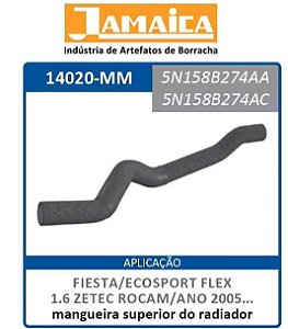 Mangueira Radiador Superior - Ecosport 1.6 8v 2005 a 2012