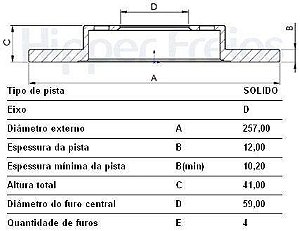 Par Disco Freio Dianteiro - Uno Mille 1.3 8v após 2017... - Sólido