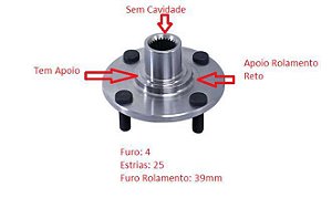 Cubo Roda - Dianteiro - Pointer 1.8/2.0 8v 1994 a 1997