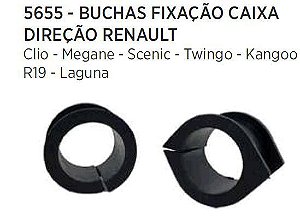 Par Borracha Fixação Caixa Direção - Scenic 1.6/2.0 16v 1999 a 2012