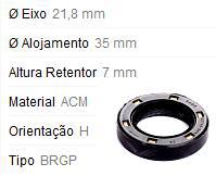Retentor Câmbio Eixo Piloto - Gol G3 1.0 8V - EA111- AT 1999 a 2006