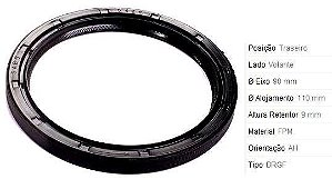 Retentor Motor Traseiro - 306 1.8 8V 1993 a 1997