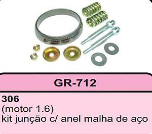 Kit Anel/Gaxeta Escapamento - C/Mola + Parafuso - 306 Peugeot 1.6