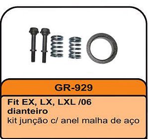 Kit Anel Gaxeta Escapamento Dianteira - C/Mola + Parafuso - FIT até 2006