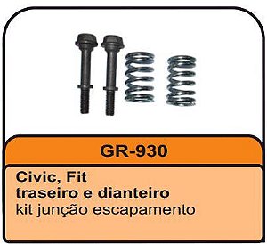 Kit Anel Gaxeta Escapamento Dianteiro e Traseiro - C/Mola + Parafuso - FIT