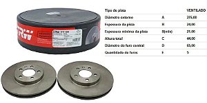 Disco Freio Dianteiro - Nivus 1.0 12v após 2021...*