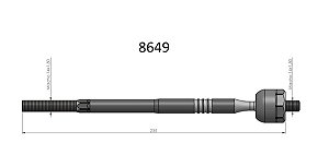 Barra Axial Direção 208 1.2 12v - 1.6 16v 2017 a 2020