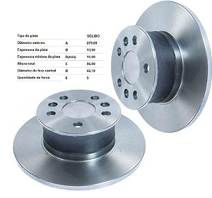 Par Disco Freio Dianteiro Kombi 1.4 8v - 1.6 8v 1982 a 2013
