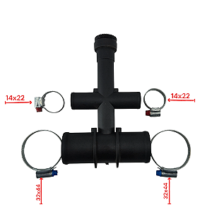 Par Conector Mangueira Água Radiador Idea Adventure 1.8 8v 2007 a 2013 - C/Abraçadeiras