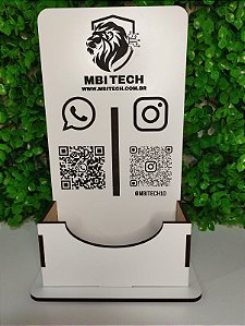 Porta Cartões de Visita em MDF Branco Personalizado