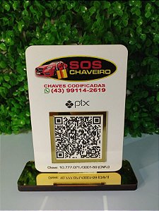 Placa com 1 QRCODE - Acabamento em acrílico e Logo colorida