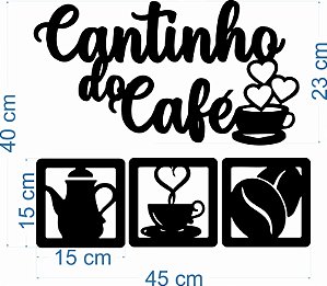 Kit Cantinho do Café 4 Peças