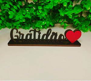 Plaquinhas Gratidão em mdf 13cm x 3cm