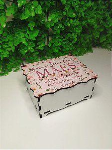 Dia das Mães - Caixa com tampa 10,5x8,5x5cm em mdf branco 3mm personalização colorida