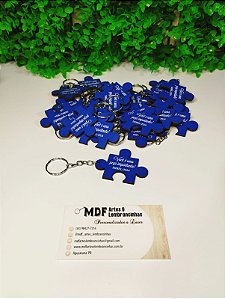 Chaveiros em mdf formato quebra cabeça personalizado colorido