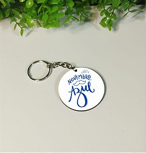 Chaveiros em mdf personalizado Novembro Azul (Modelo 2)