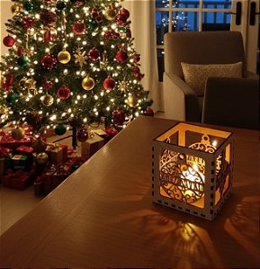 Luminária de Natal em mdf branco