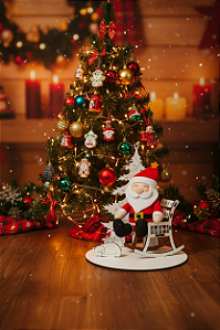 Decoração Enfeite de Natal em mdf branco