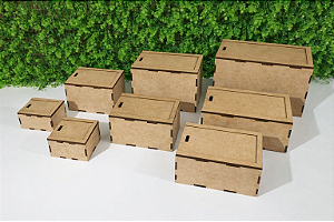 Caixa com Tampa Estojo em MDF cru/branco 3mm personalizada a laser