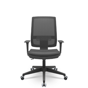 Cadeira Brizza Tela Presidente BackPlax - Assento Vinil - Base Piramidal - Plaxmetal