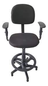 Cadeira Base Caixa Secretária Tecido Com Braço Regulável