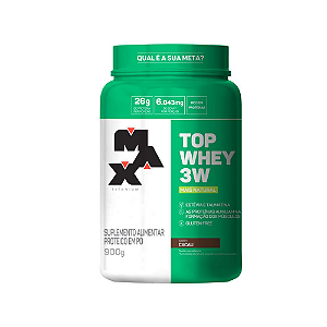 Top Whey 3w + NATURAL Pote 900g Cacau- Max Titanium