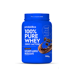 100% Pure Whey ZERO LACTOSE Pote 900g CHOCOLATE - Probiotica