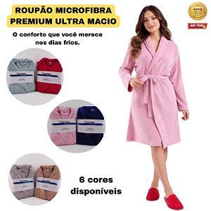 Roupão microfibra Adulto Soft Macio roupão de banho Corttex