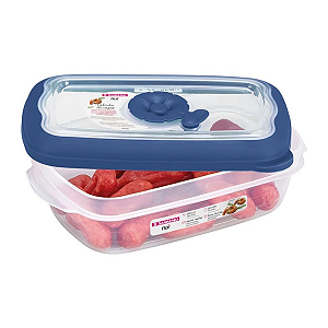 Conjunto 3 Potes Herméticos Retangulares Sanremo Roxo e Azul - Azul