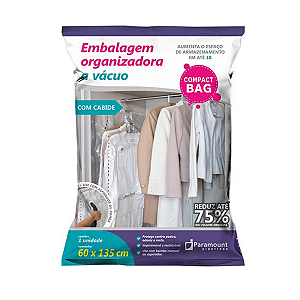 Organizador A Vácuo Compact Bag 60 x 135cm Com Cabide - Paramount