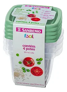 Conjunto 4 Potes Sanremo 200ml