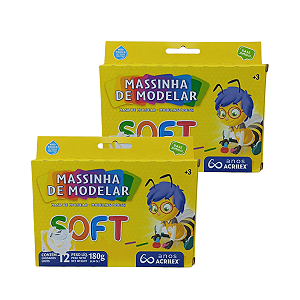 massinha de modelar com 12 un 180gr soft