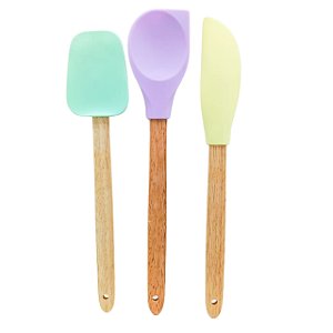 Utensílios Espátula Colher Pão Duro de Silicone Colorida